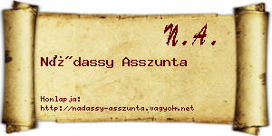 Nádassy Asszunta névjegykártya